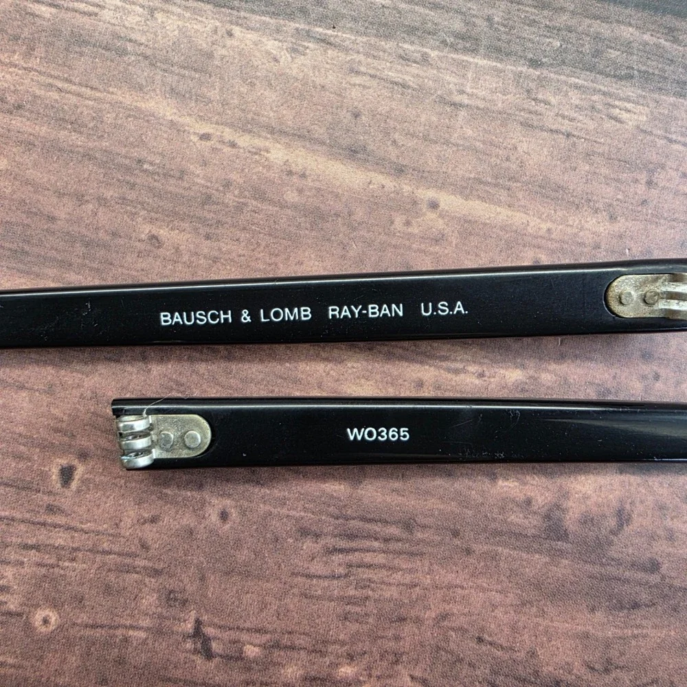 Vintage Bausch &‎ Lomb Ray-Ban WO365 Black Replacement Temple Arms USA Made